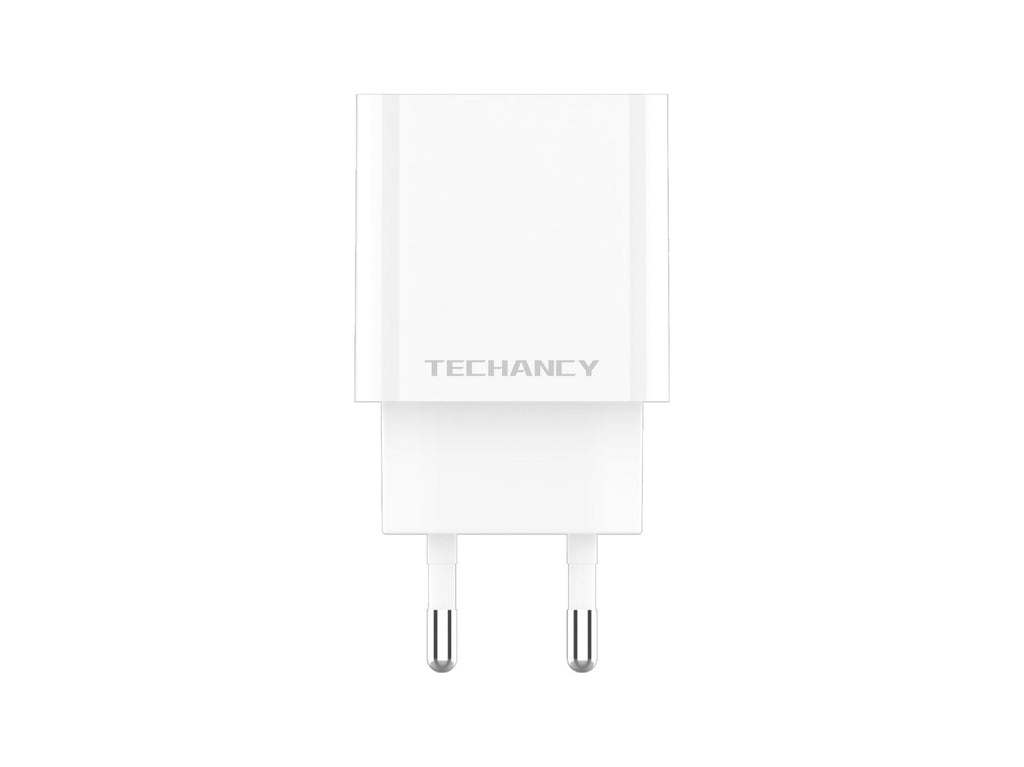 Techancy Carregador 38W USB A e USB C PD QC3.0 TA2828 Carregamento rapido para iPhone Android Tablet Adaptador EU Branco