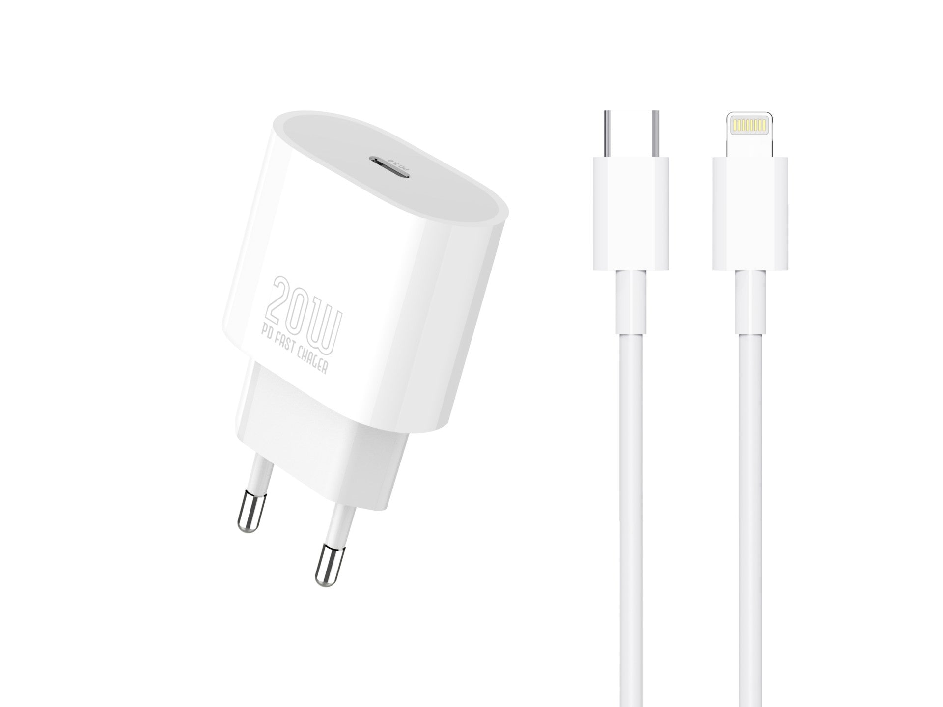 Techancy Carregador TA2824 PD3.0 20W com Cabo USB-C para Lightning Compatível com iPhone 8 a 14 Serie