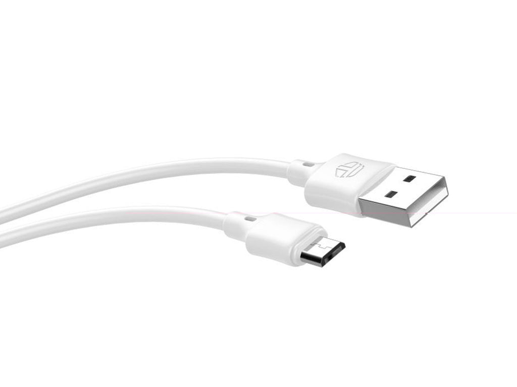 Techancy Cabo De Dados Usb-Micro Branco TB1707, 2 M De Comprimento, 2,4 A De Carregamento, Compatível Com Microdispositivos